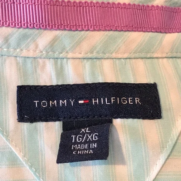 Tommy Hilfiger striped button-down oxford top XL EUC - Picture 6 of 7
